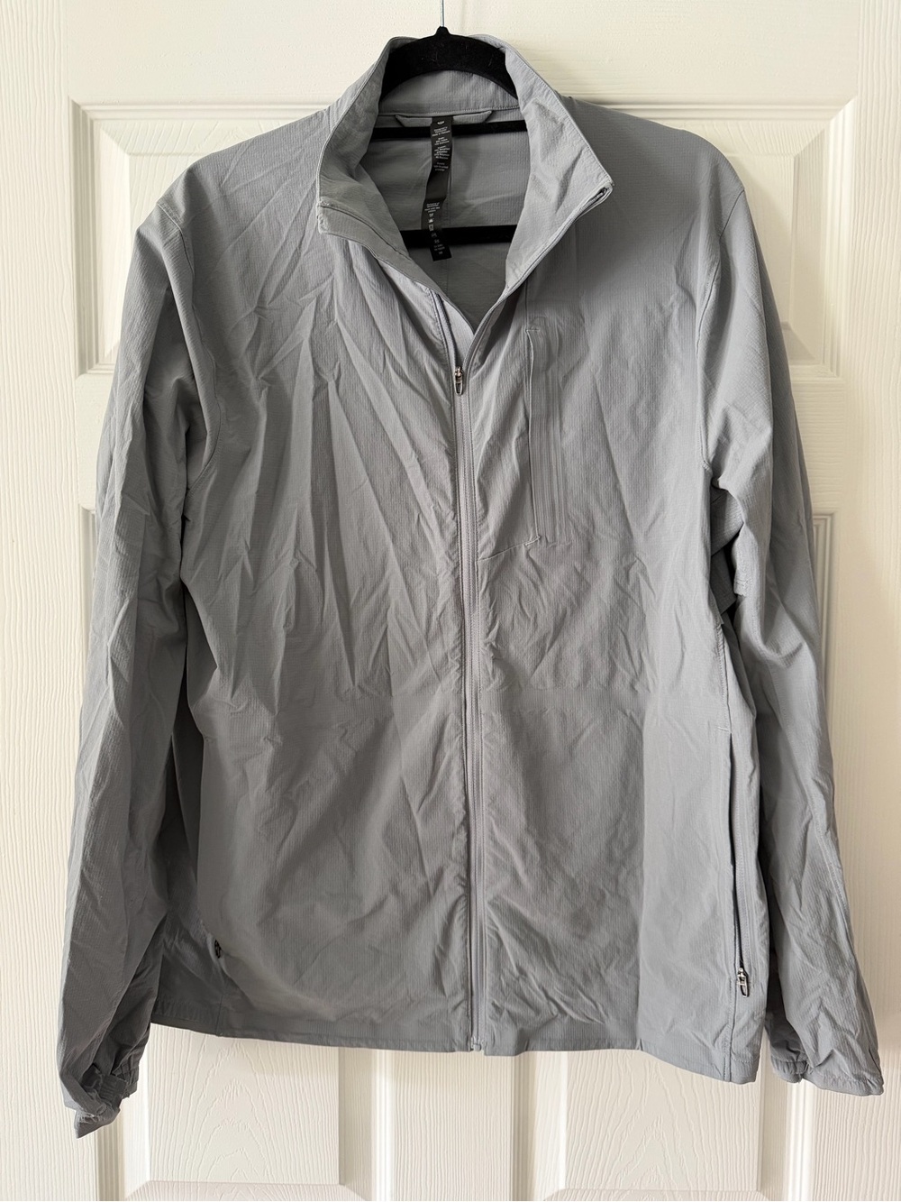 lululemon athletica Light Gray Hooded Jacket with Subtle Texture